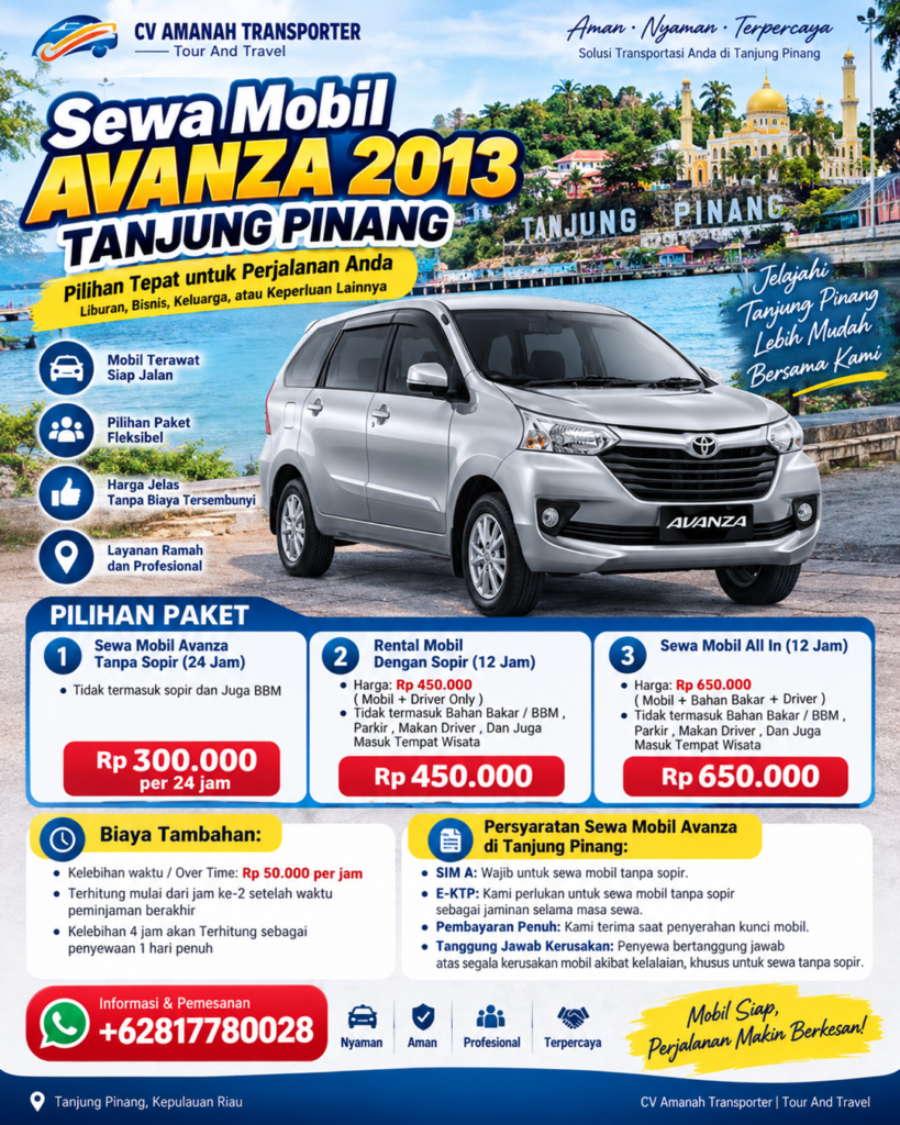 Sewa Mobil Avanza 2013 Tanjung Pinang
