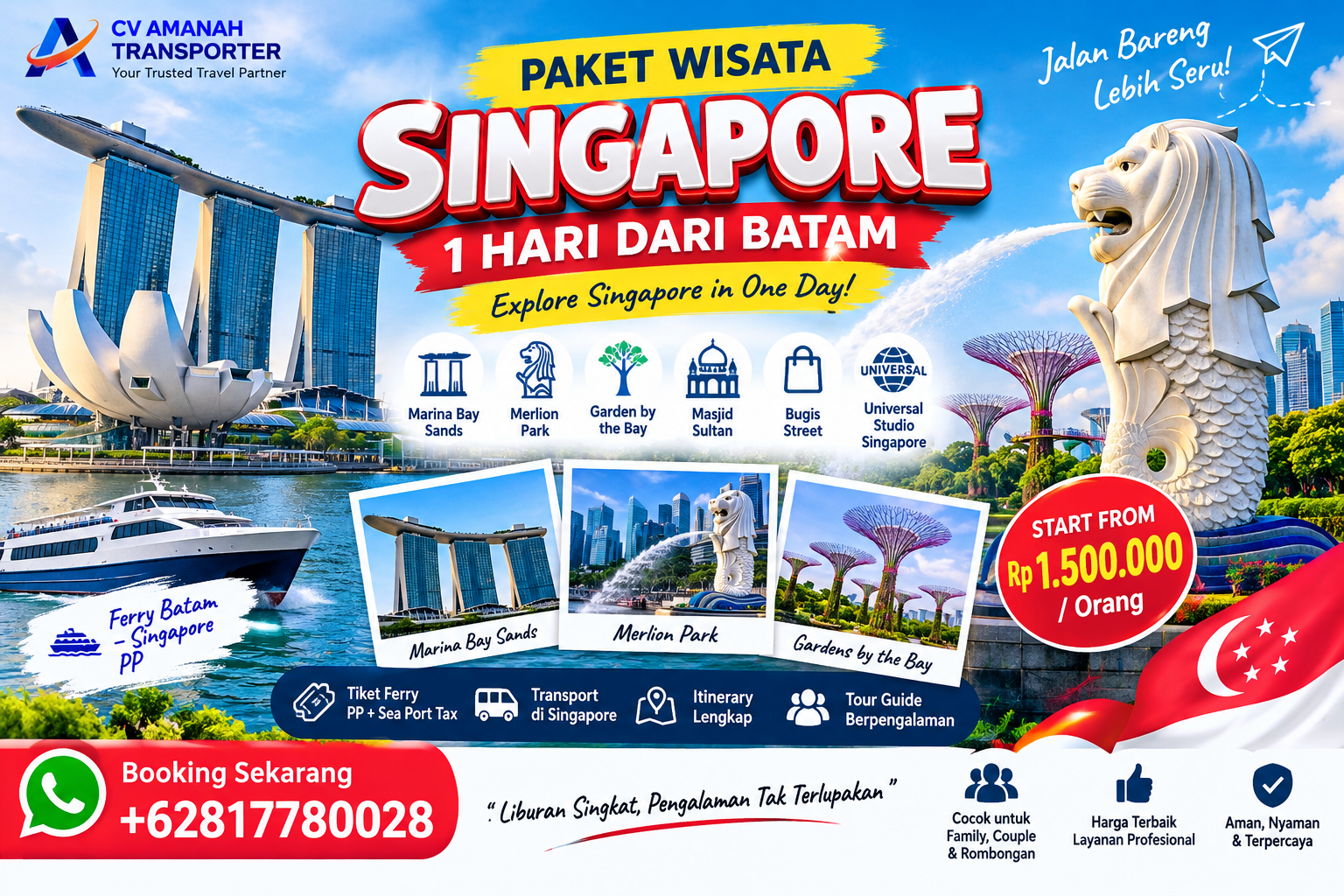 Paket Wisata Singapore 1 Hari Dari Batam Gabungan