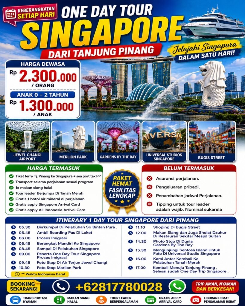 One Day Tour Singapore Dari Tanjung Pinang
