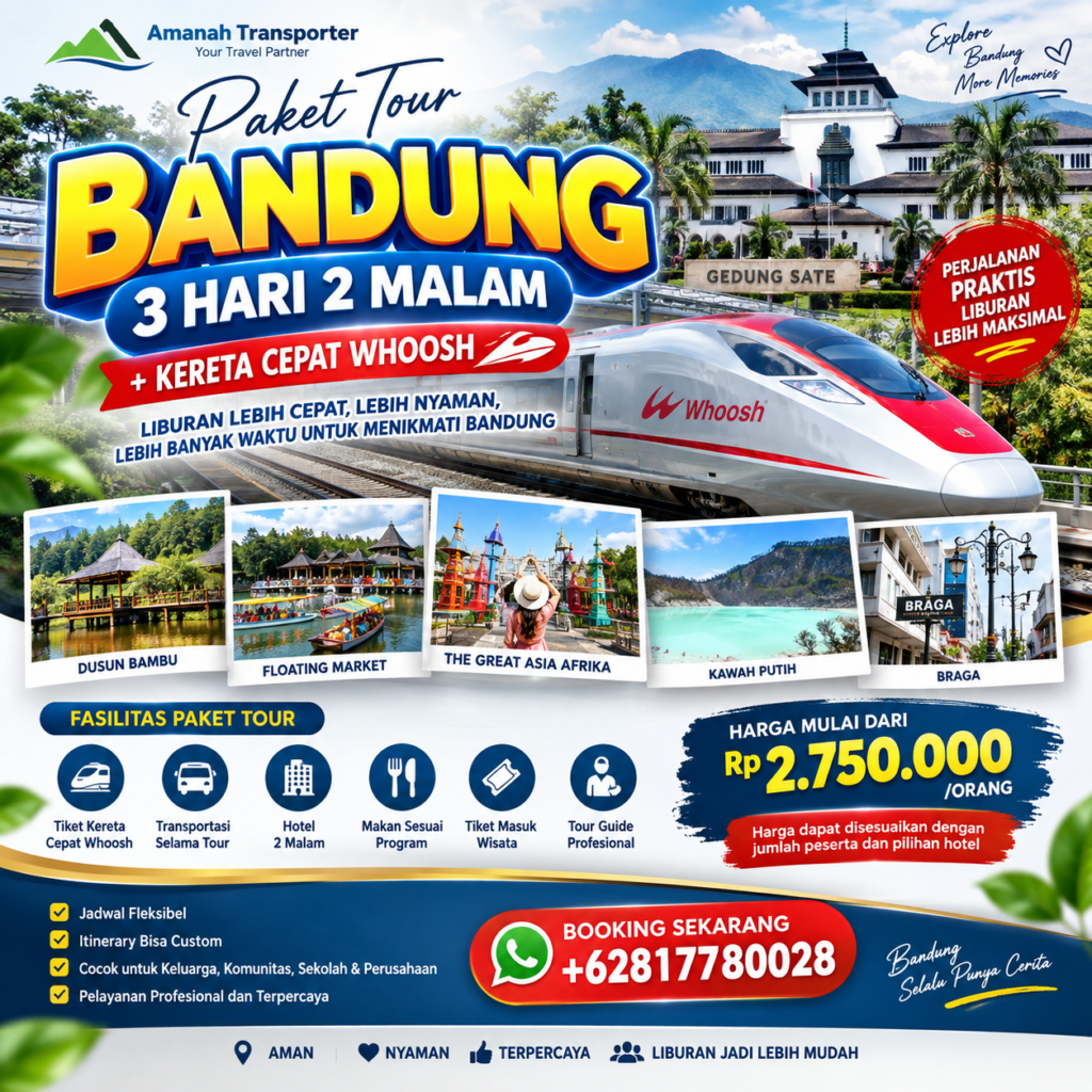 Paket Wisata Bandung 3D2N + Kereta Cepat Whoosh