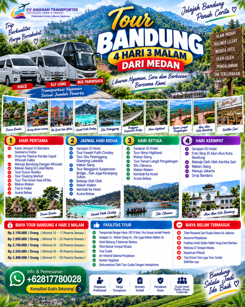 Tour Bandung 4 Hari 3 Malam Dari Medan